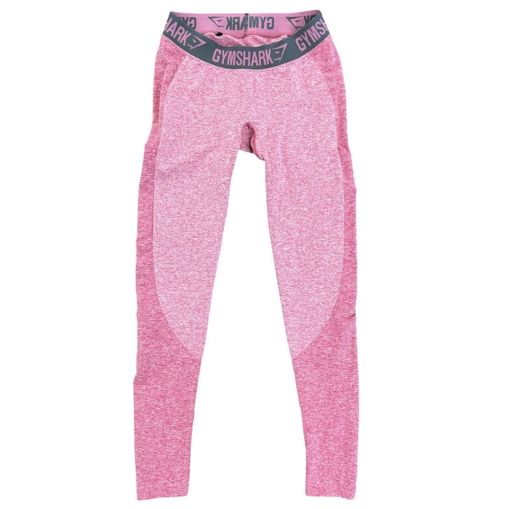 Gymshark Flex Low Rise Beet Heather Pink Logo Waistband Gym Athletic Leggings XS